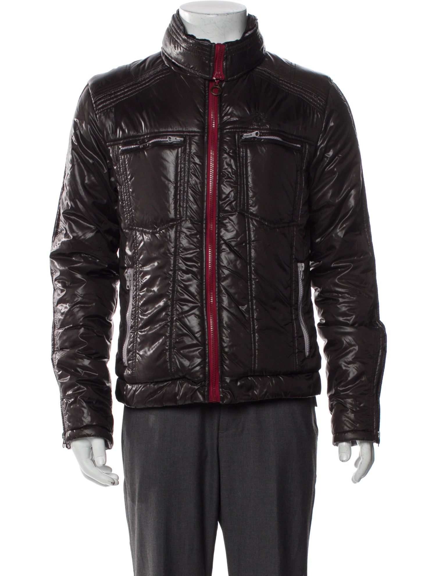 Just Cavalli Colorblock Pattern Moto Jacket