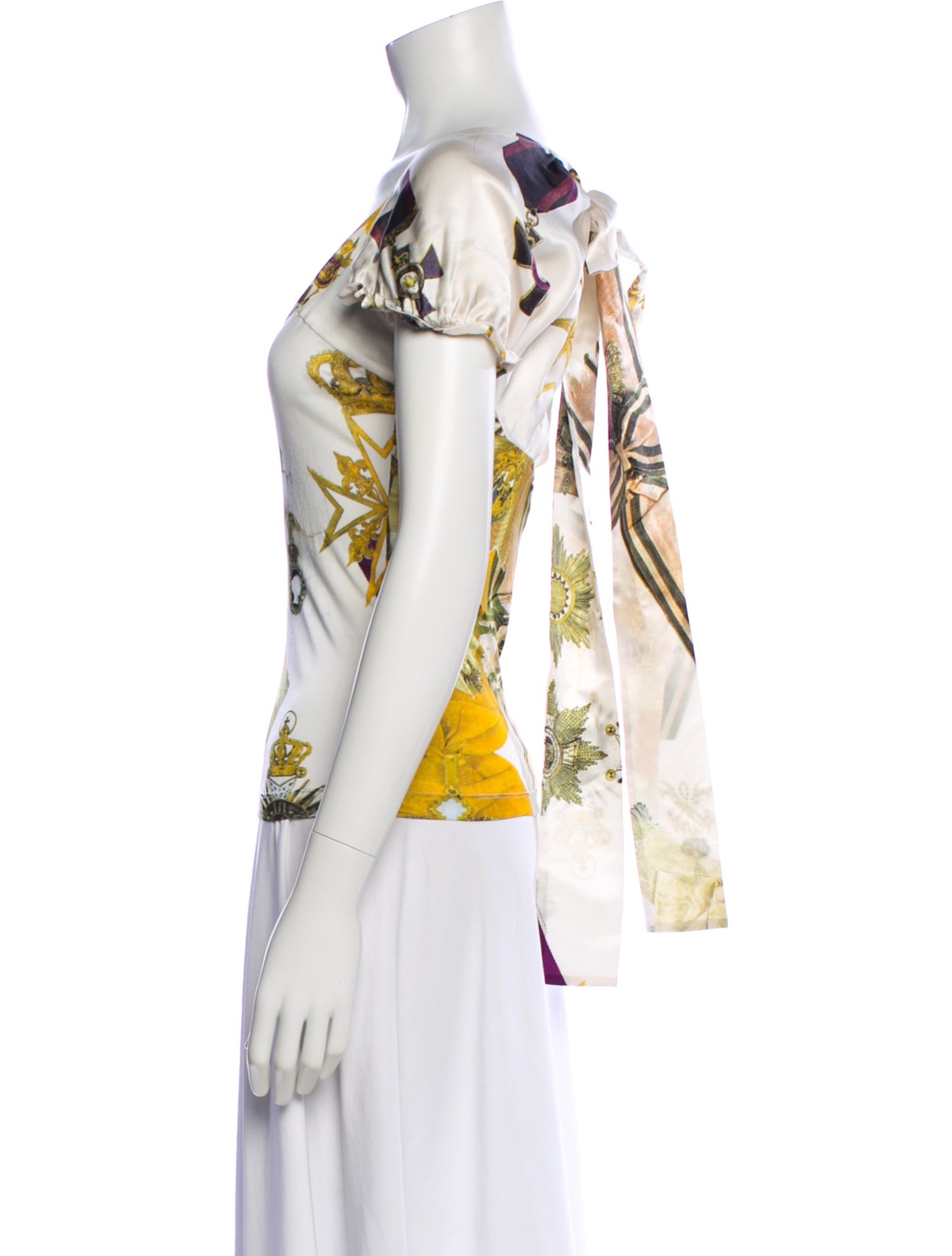 Just Cavalli Printed Scoop Neck Top