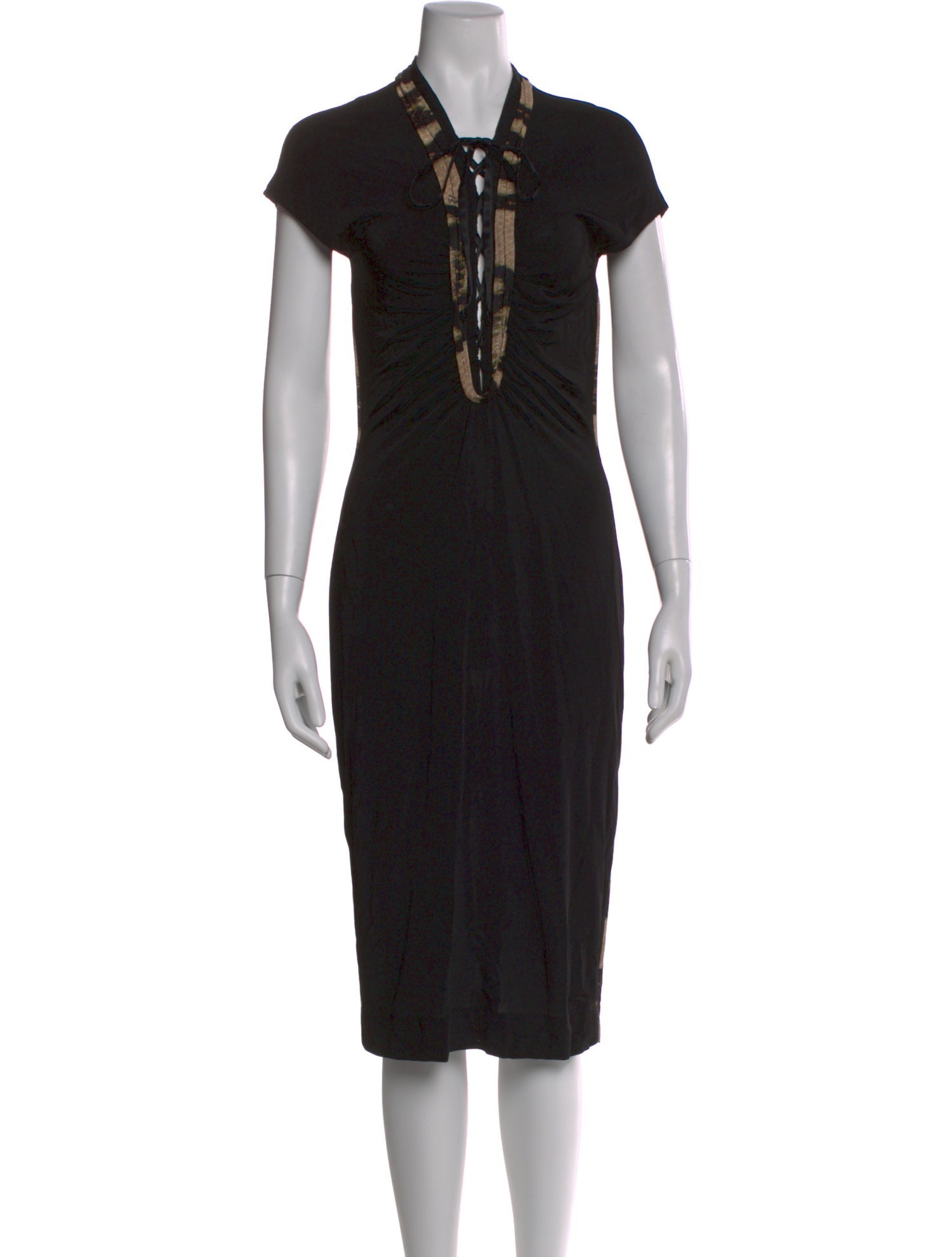 Just Cavalli V-Neck Midi Length Dress