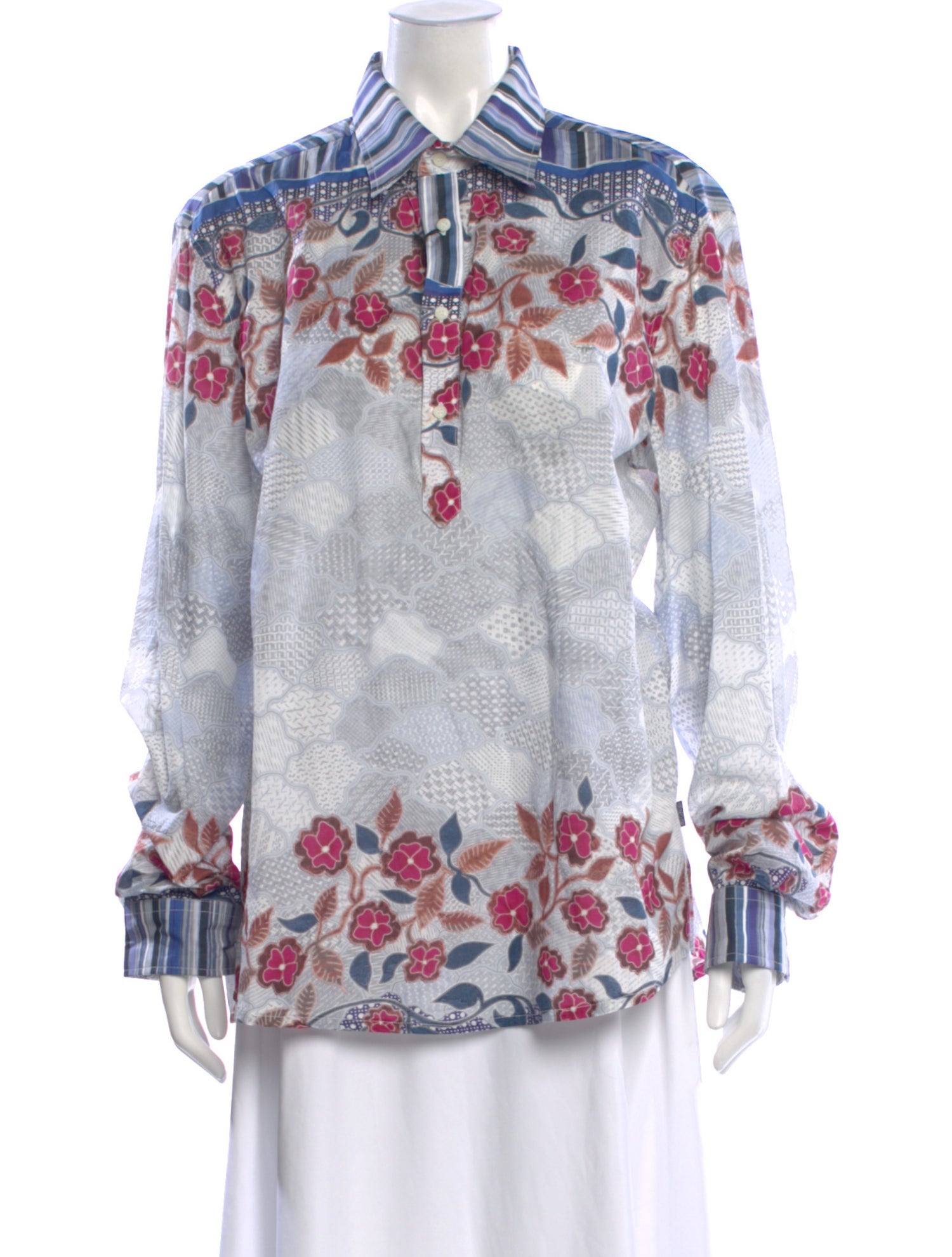 Just Cavalli Floral Print Long Sleeve Blouse w/ Tags