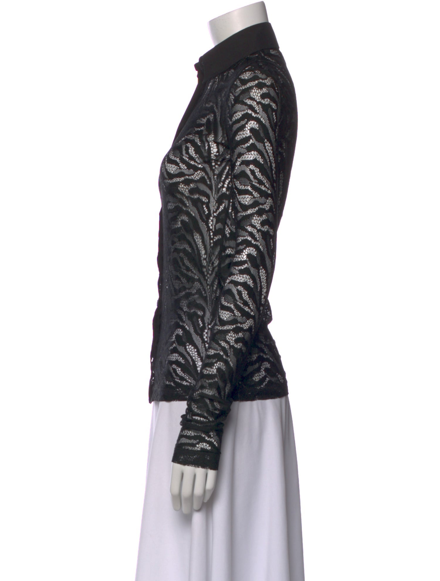 Just Cavalli Patterned Long Sleeve Button-Up Top