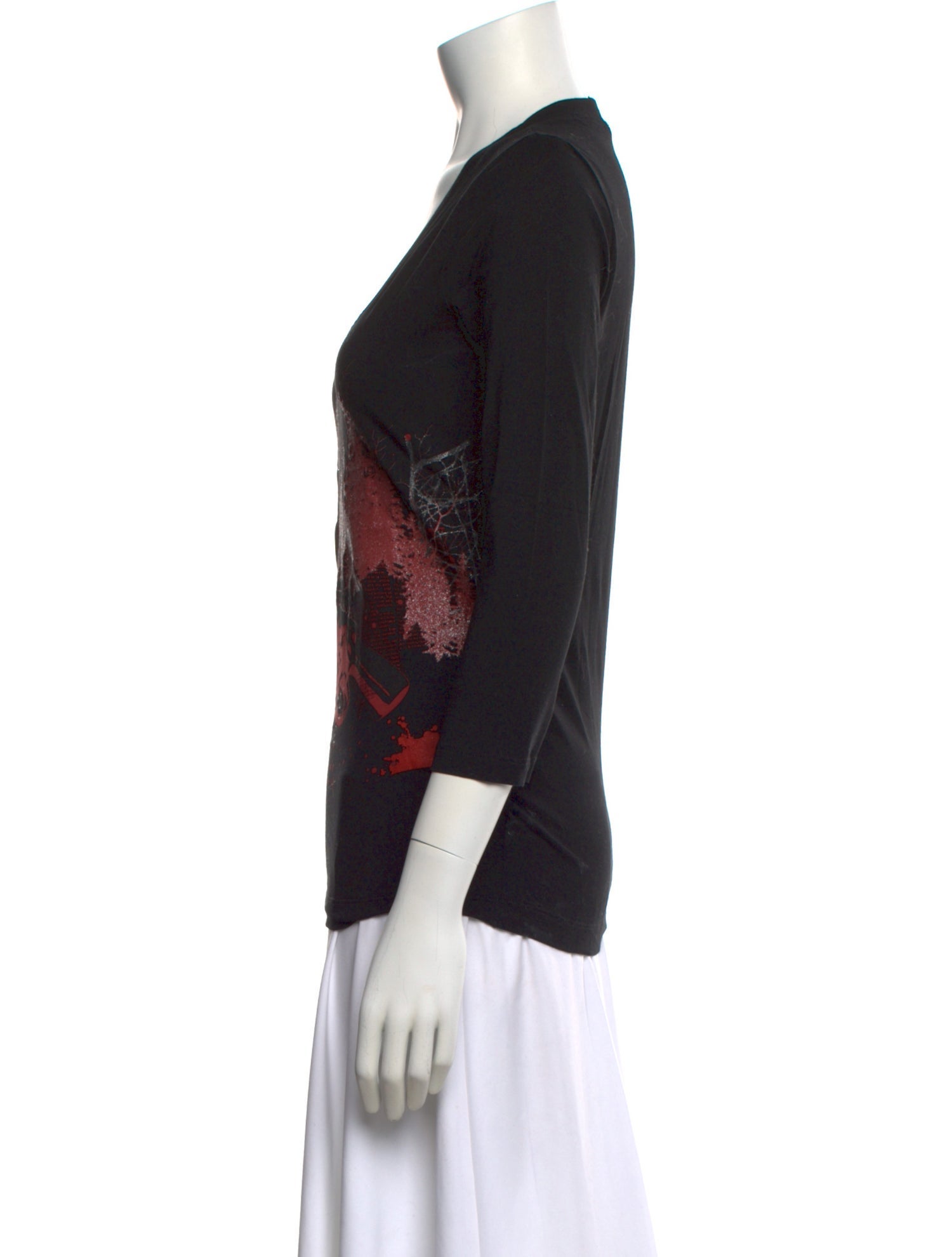 Just Cavalli Graphic Print V-Neck T-Shirt