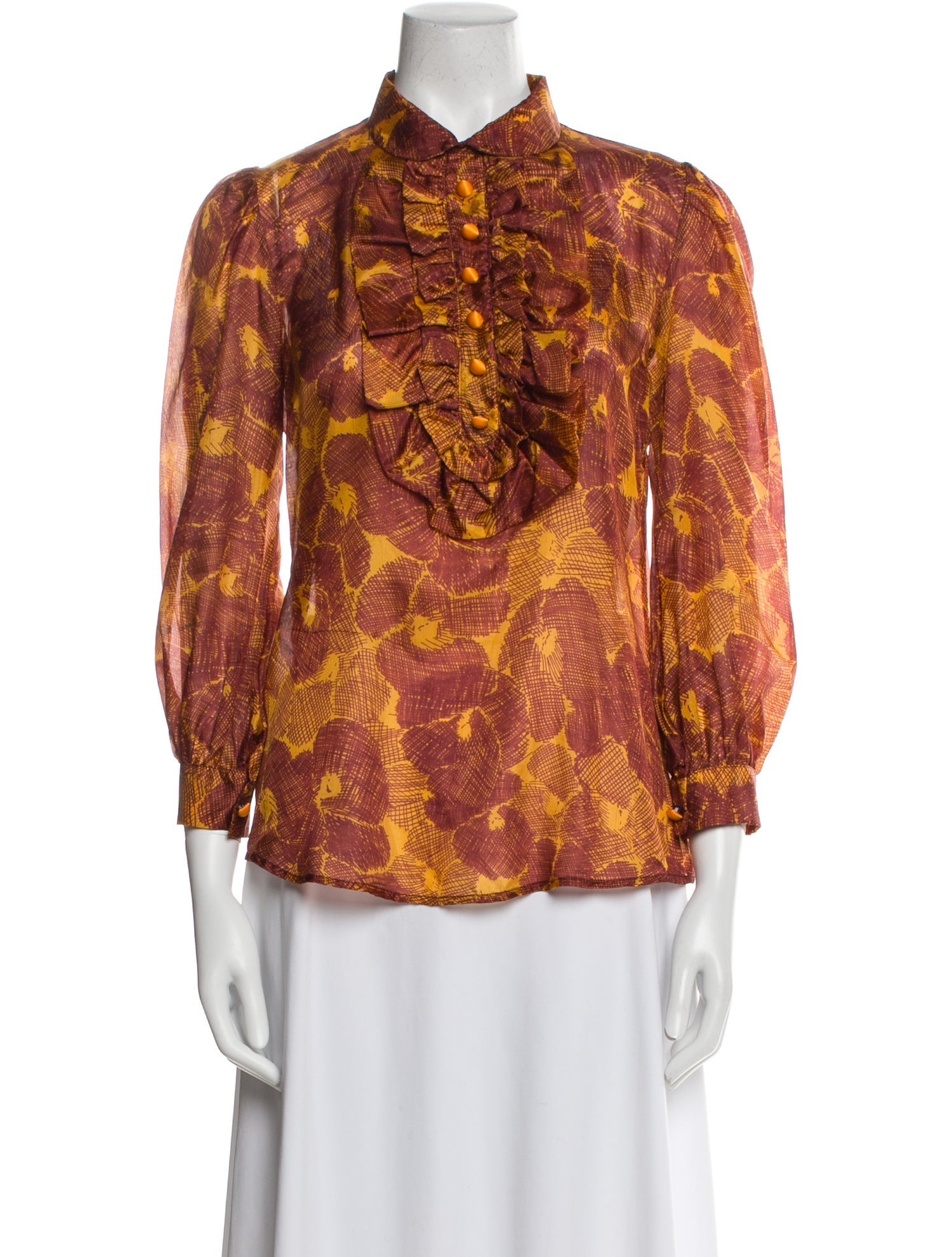 Just Cavalli Printed Three-Quarter Sleeve Blouse