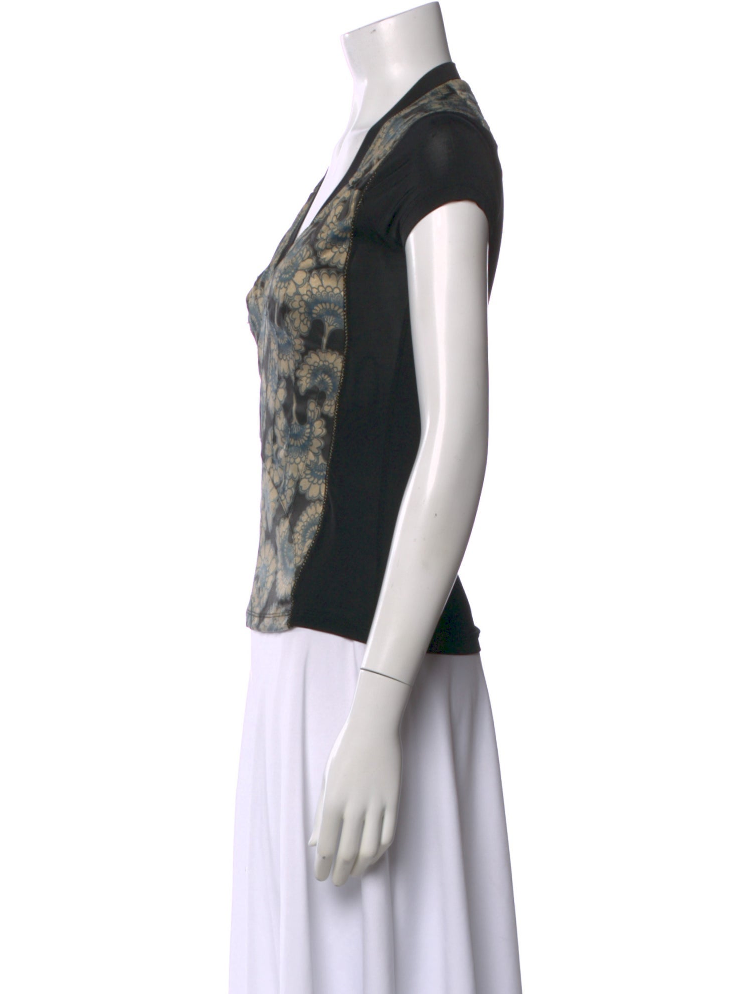 Just Cavalli Floral Print V-Neck Top