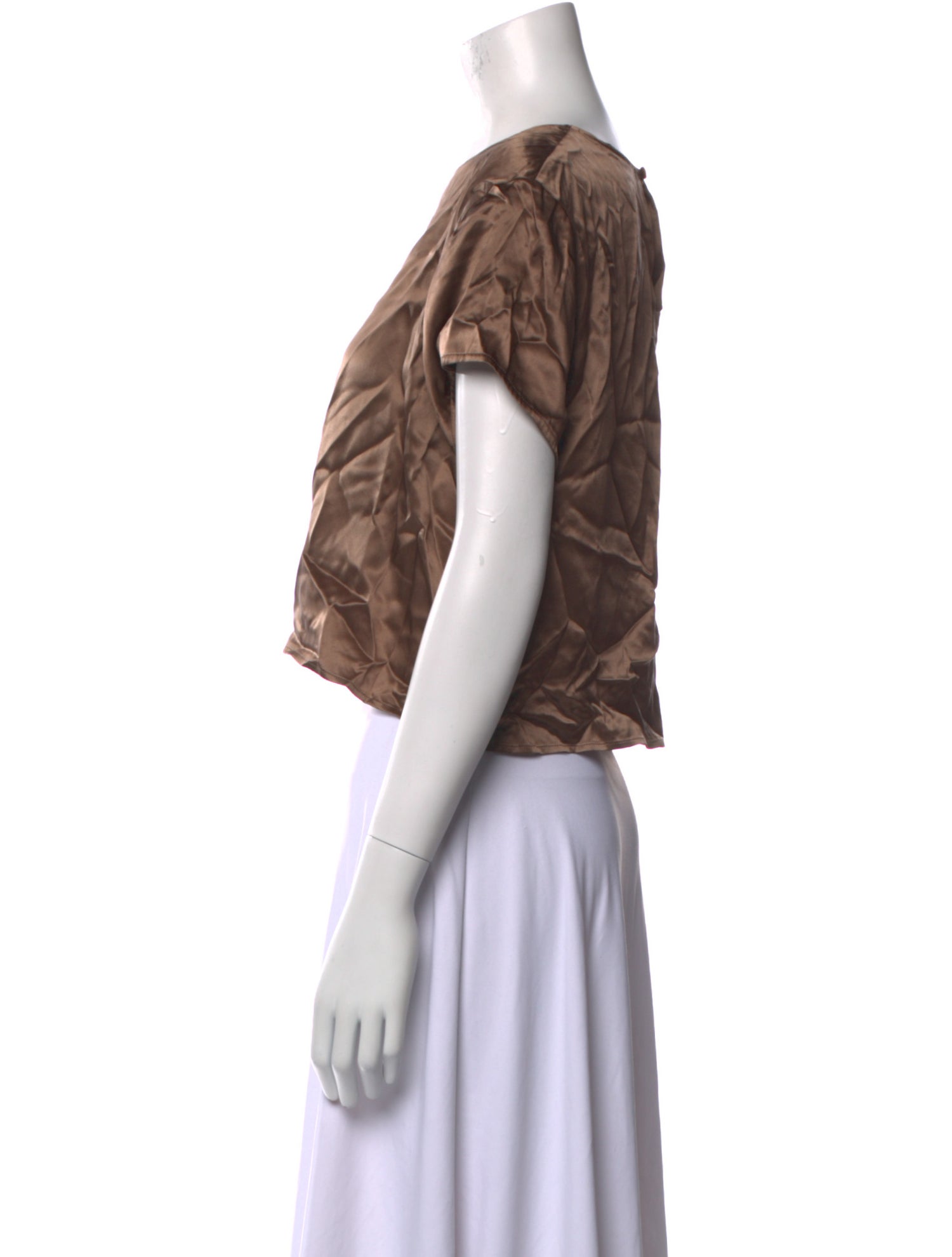 Judy Hornby Silk Scoop Neck Crop Top