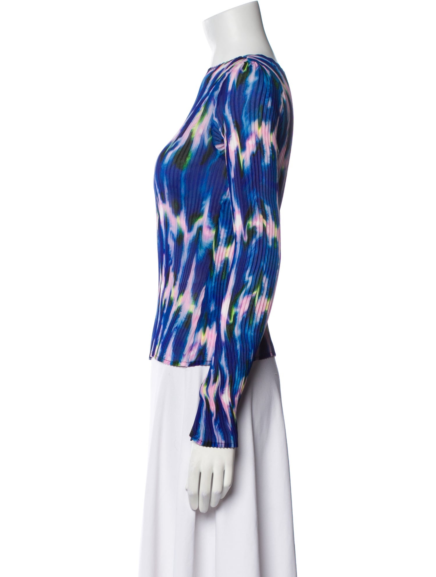 Julia Heuer Tie-Dye Print Bateau Neckline Top