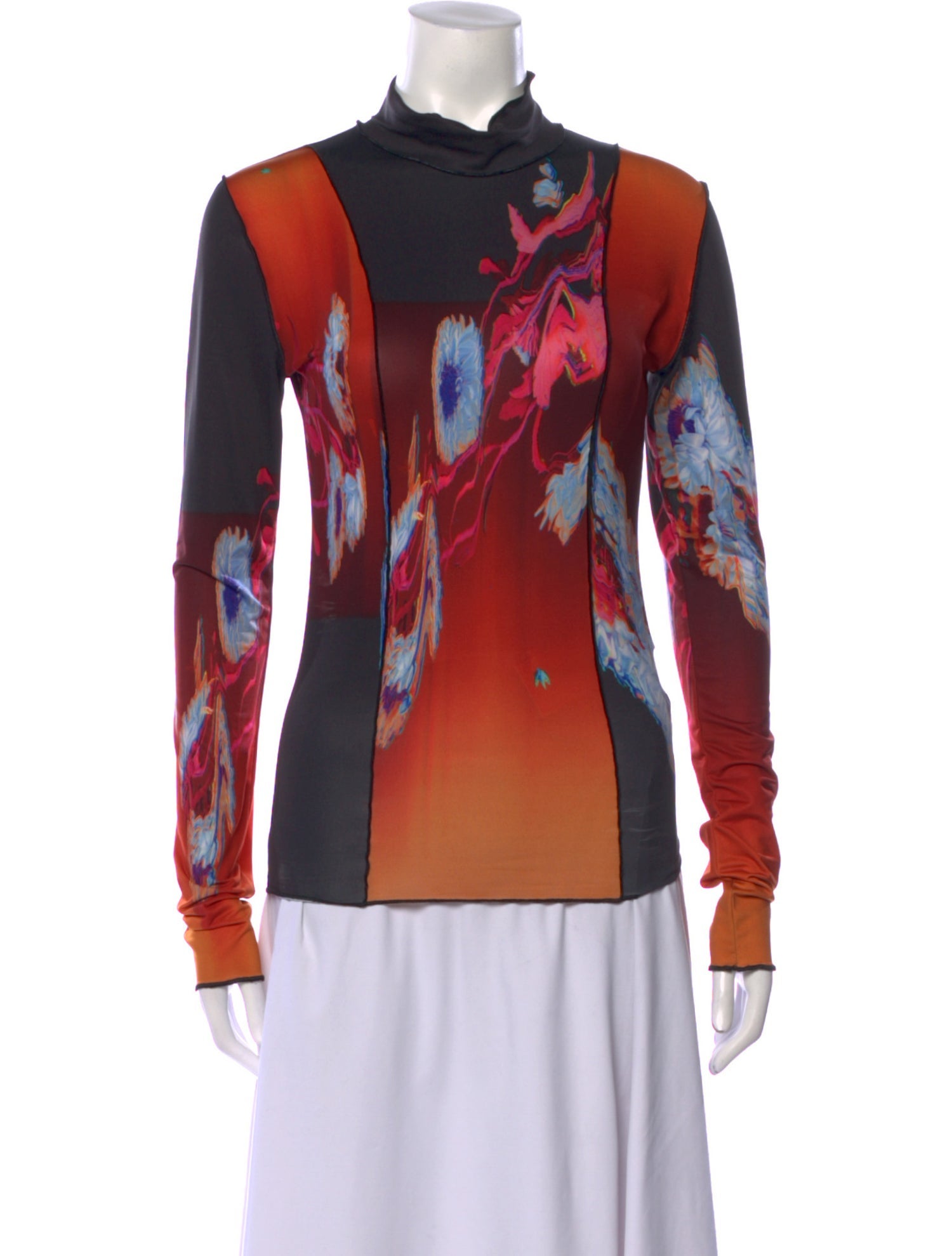 Julia Heuer Printed Cowl Neck Sweatshirt