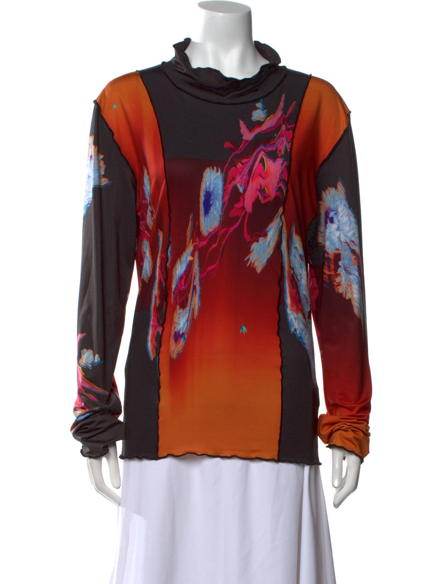 Julia Heuer Printed Cowl Neck Sweatshirt