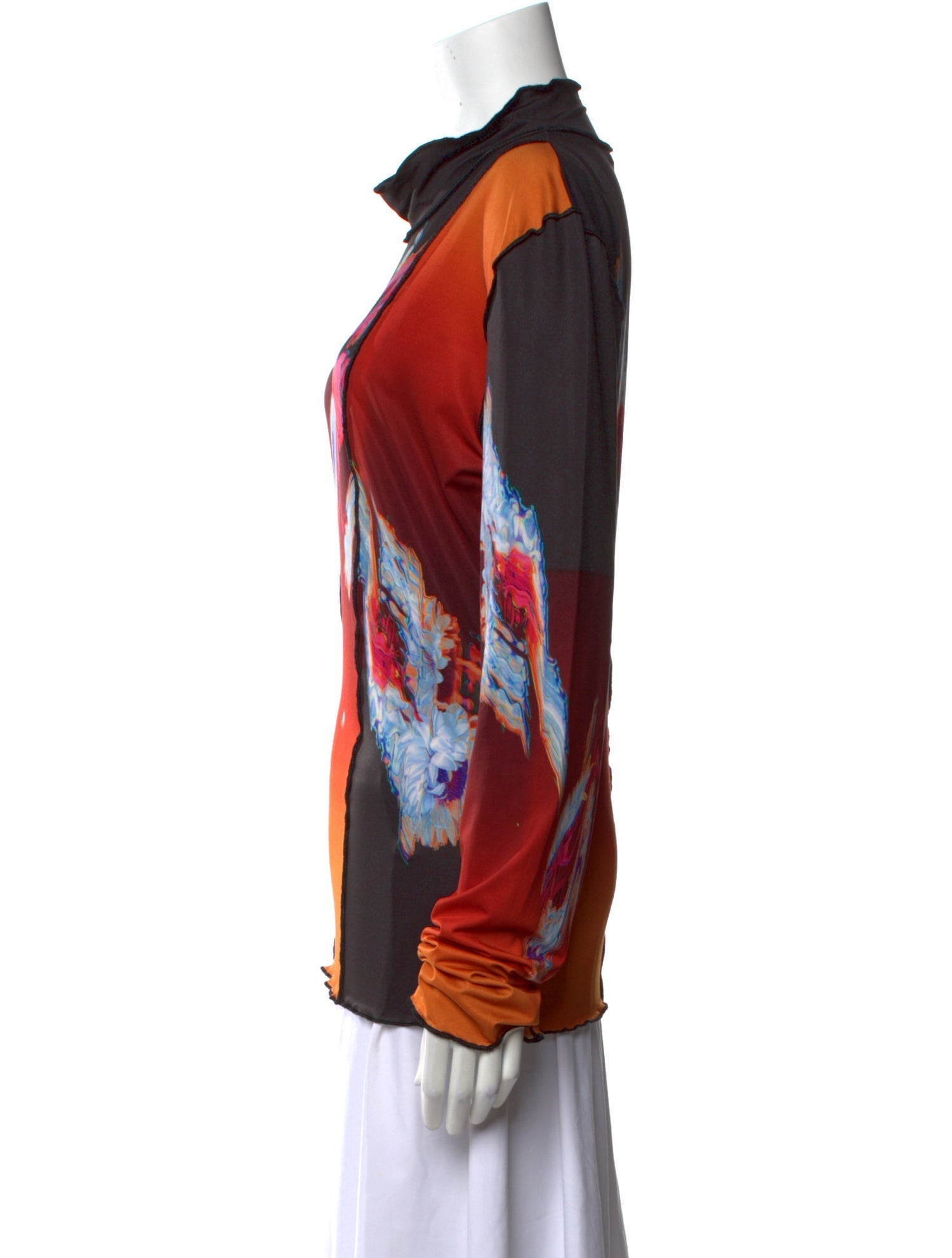 Julia Heuer Printed Cowl Neck Sweatshirt