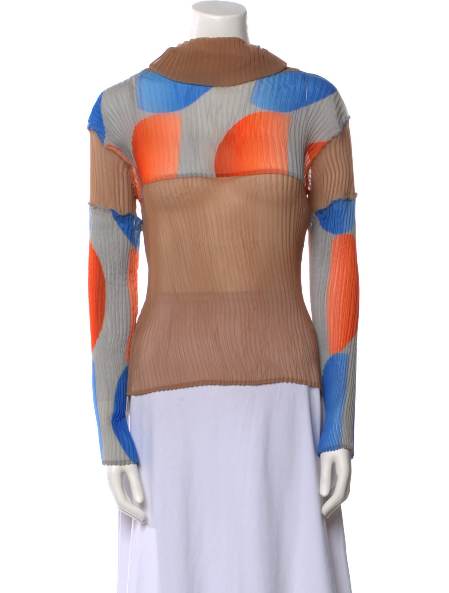 Julia Heuer Striped Mock Neck Tunic