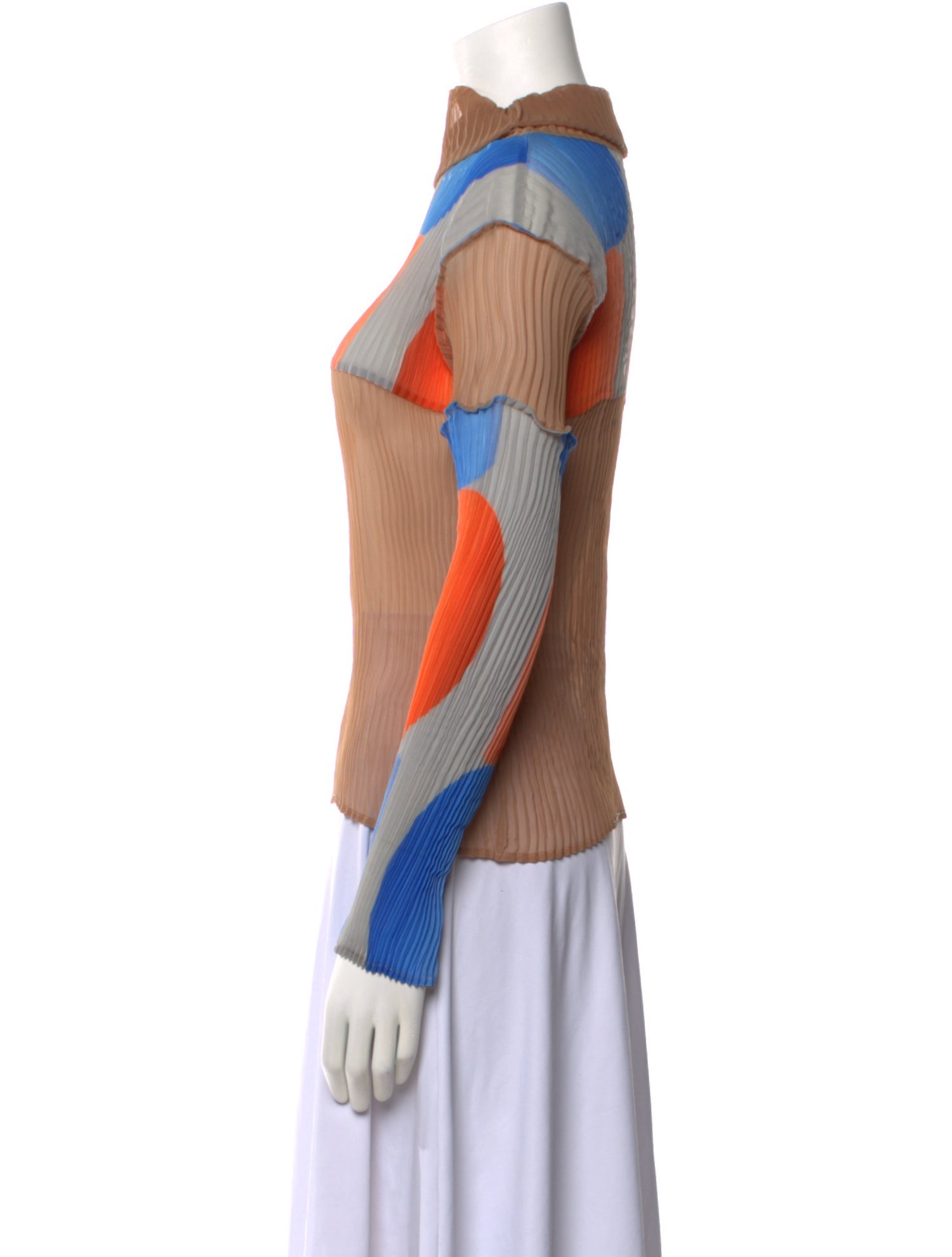 Julia Heuer Striped Mock Neck Tunic