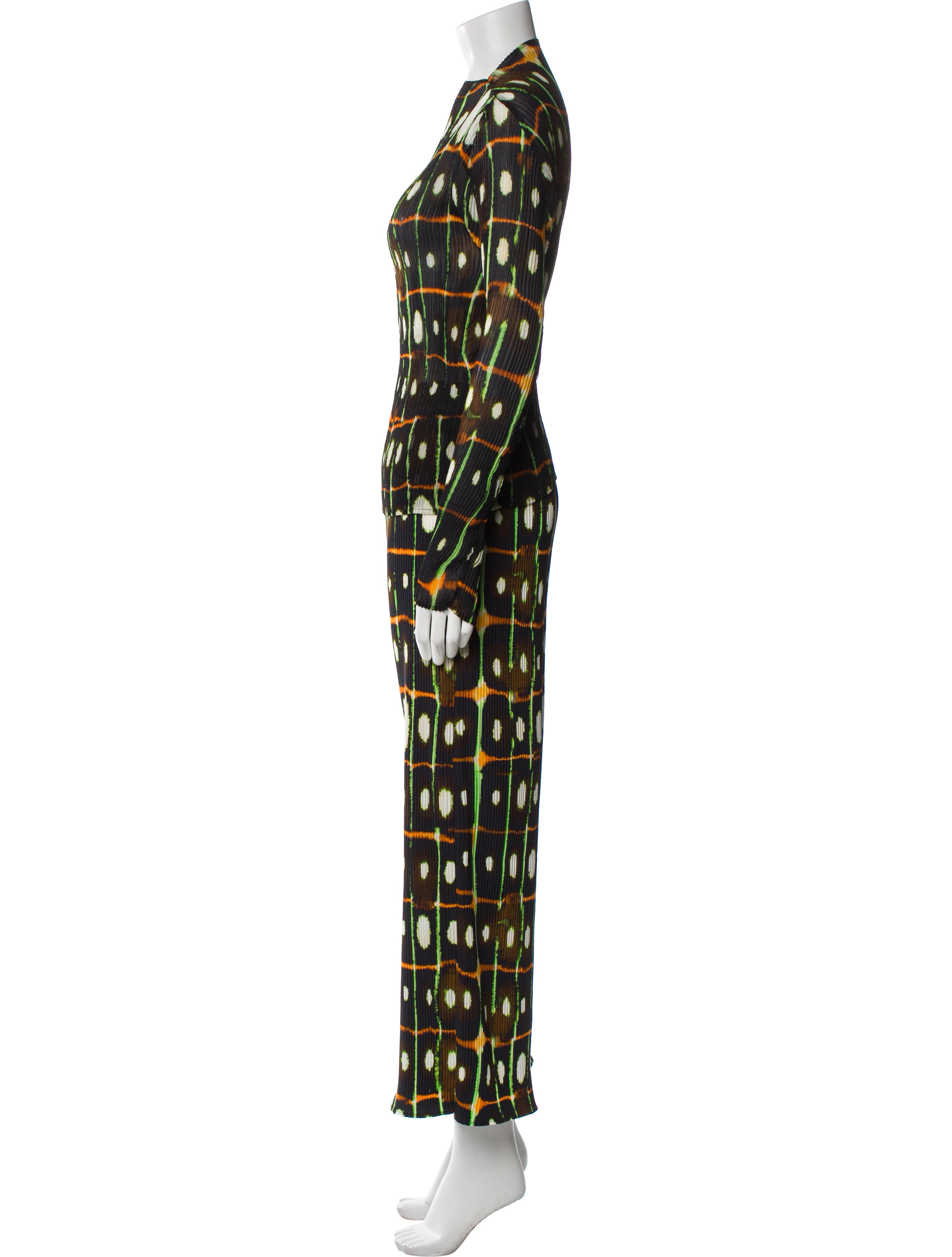 Julia Heuer Printed Pleated Accents Pant Set