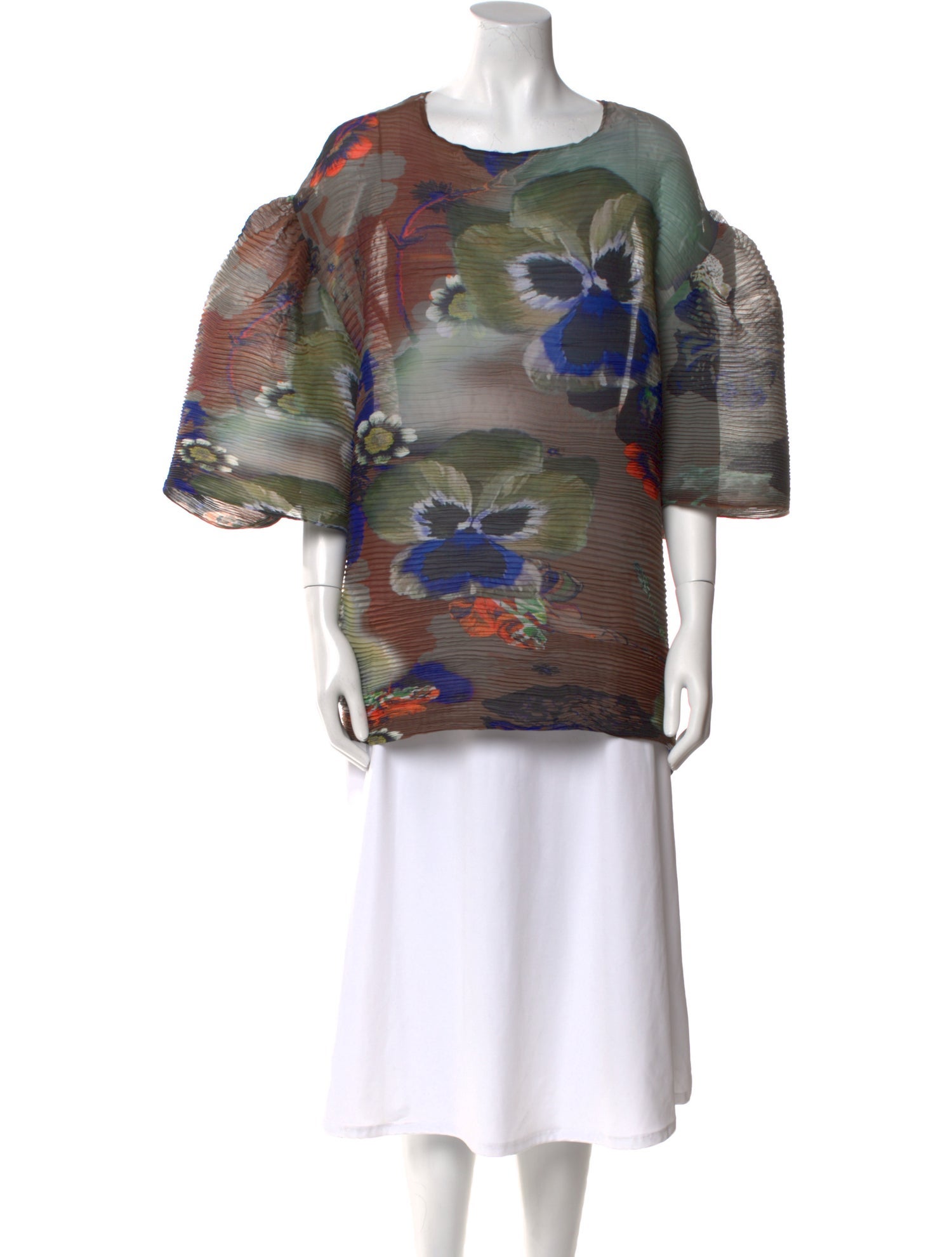 Julia Heuer Printed Bateau Neckline Tunic