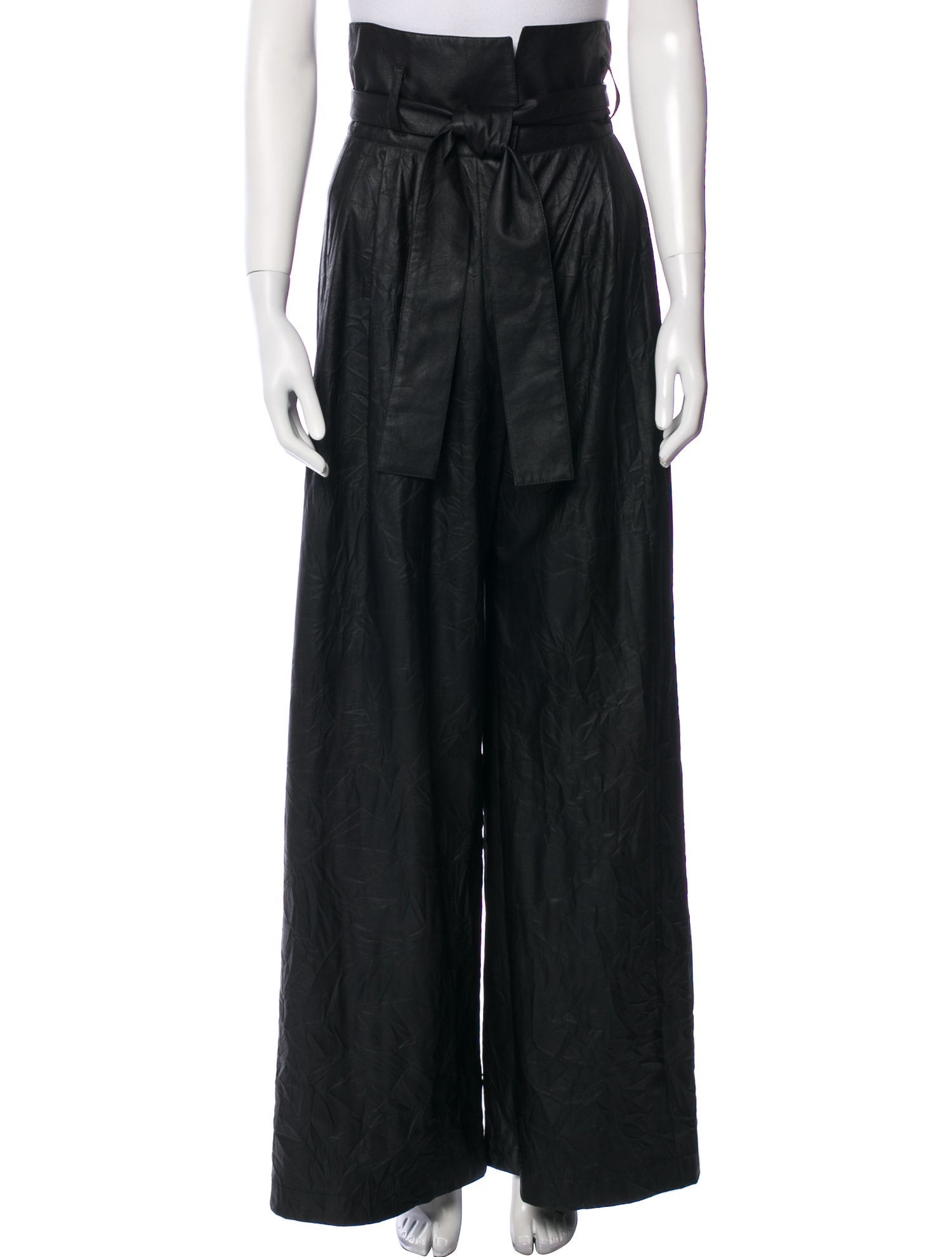 JULIA ALLERT Faux Leather Wide Leg Pants