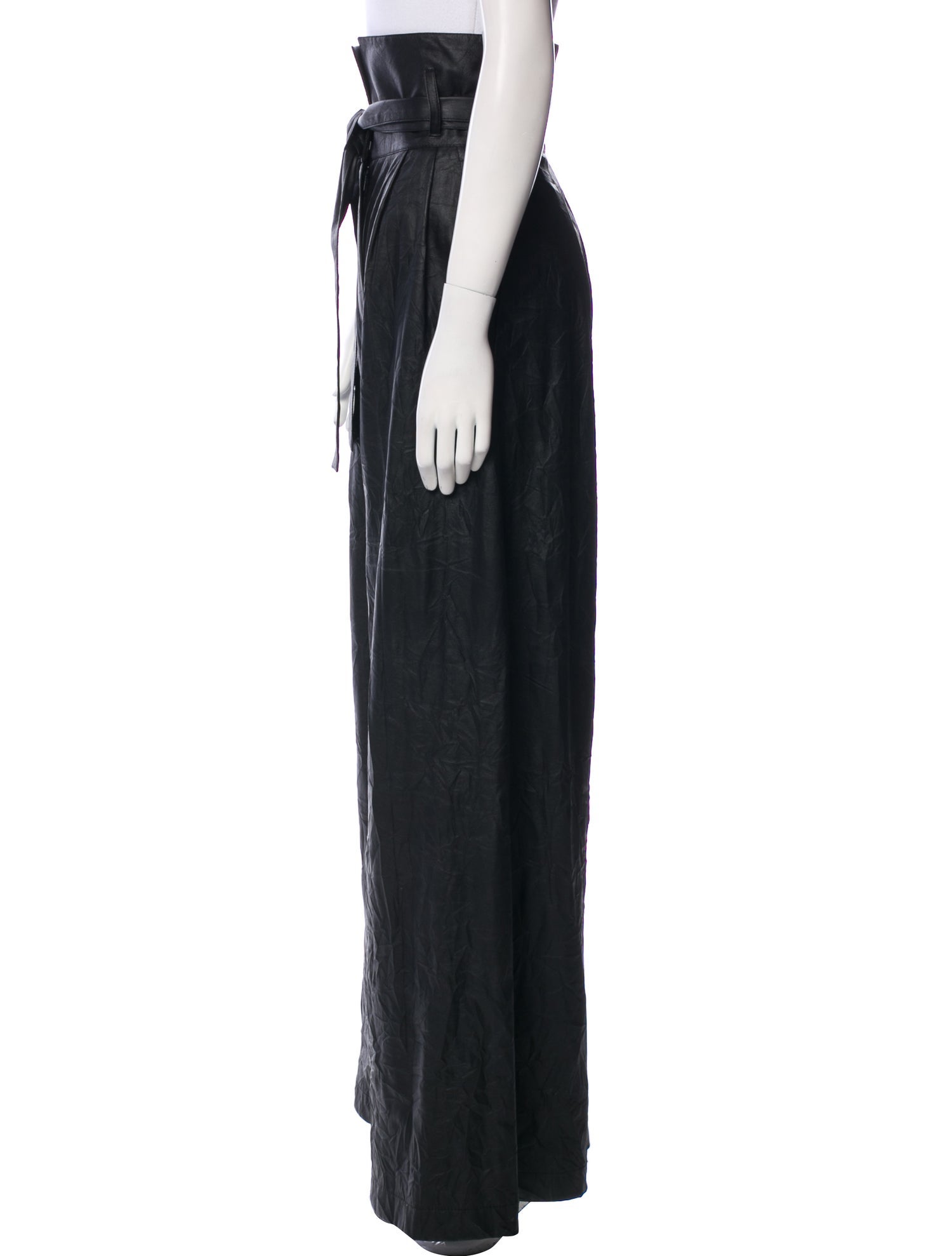 JULIA ALLERT Faux Leather Wide Leg Pants