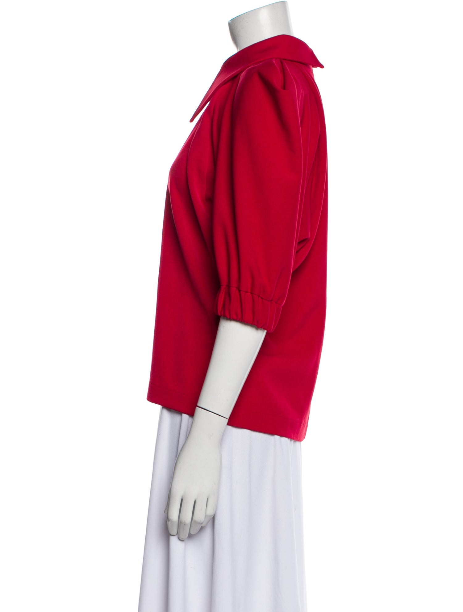 JULIA ALLERT Mock Neck Three-Quarter Sleeve Blouse