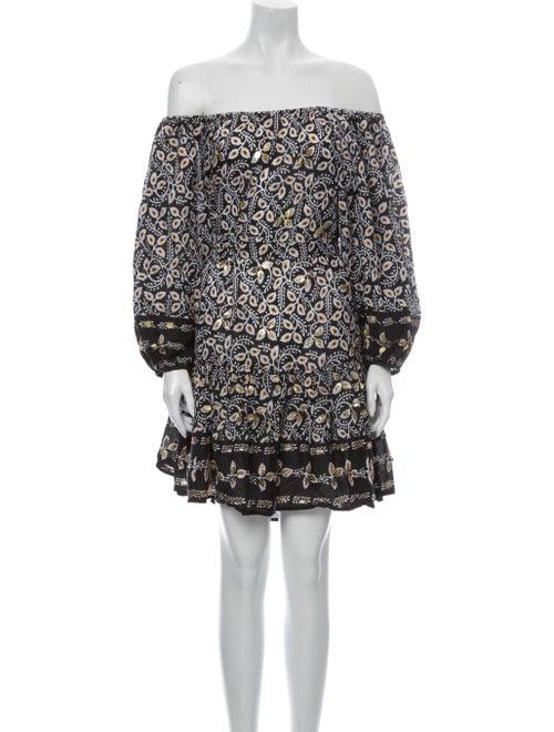 Juliet Dunn Printed Mini Dress Brown