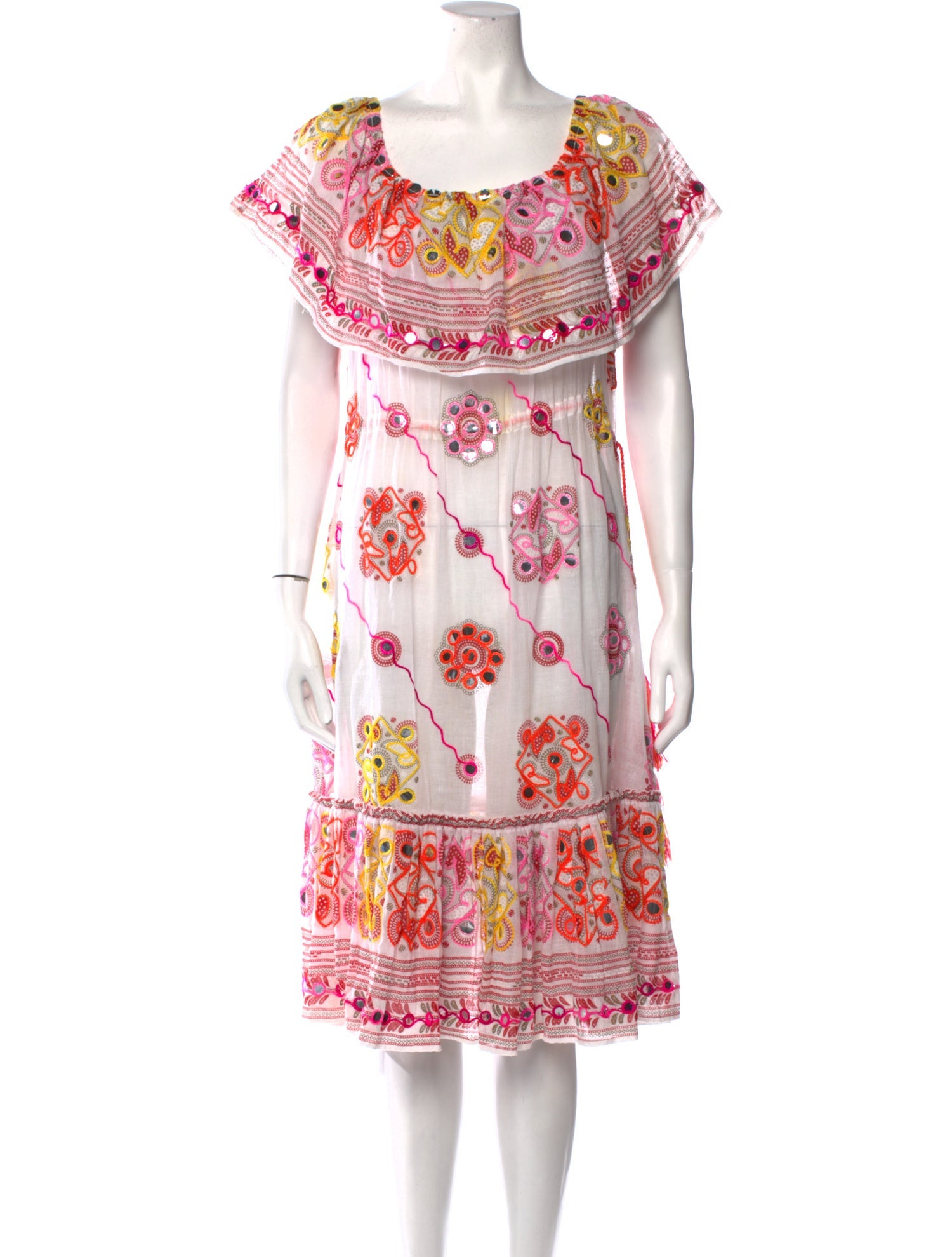 Juliet Dunn Printed Knee-Length Dress