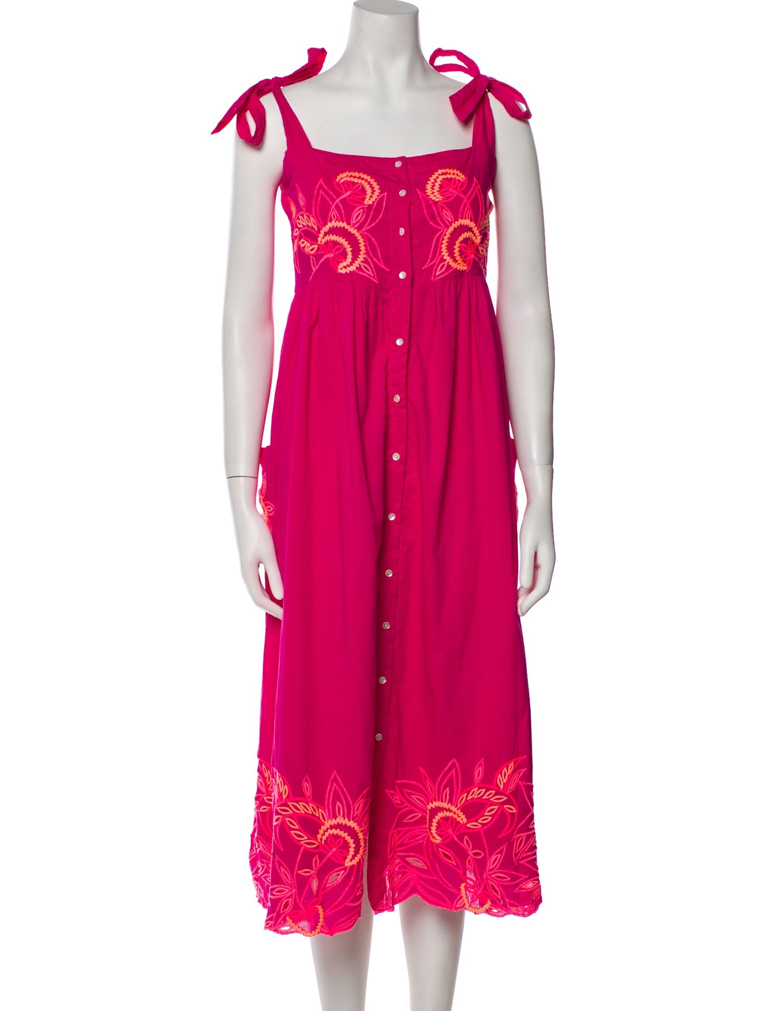 Juliet Dunn Square Neckline Midi Length Dress