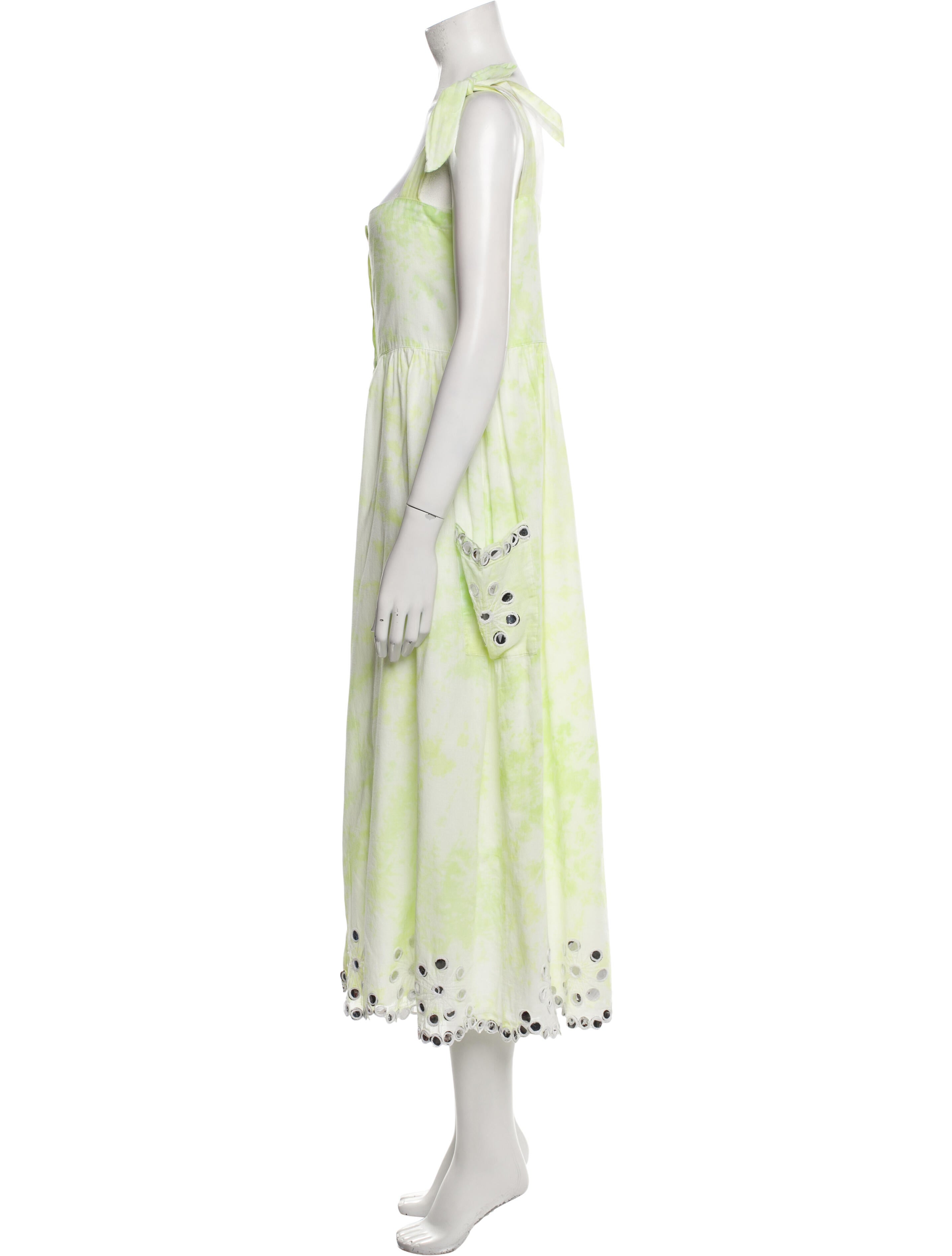 Juliet Dunn Tie-Dye Print Long Dress