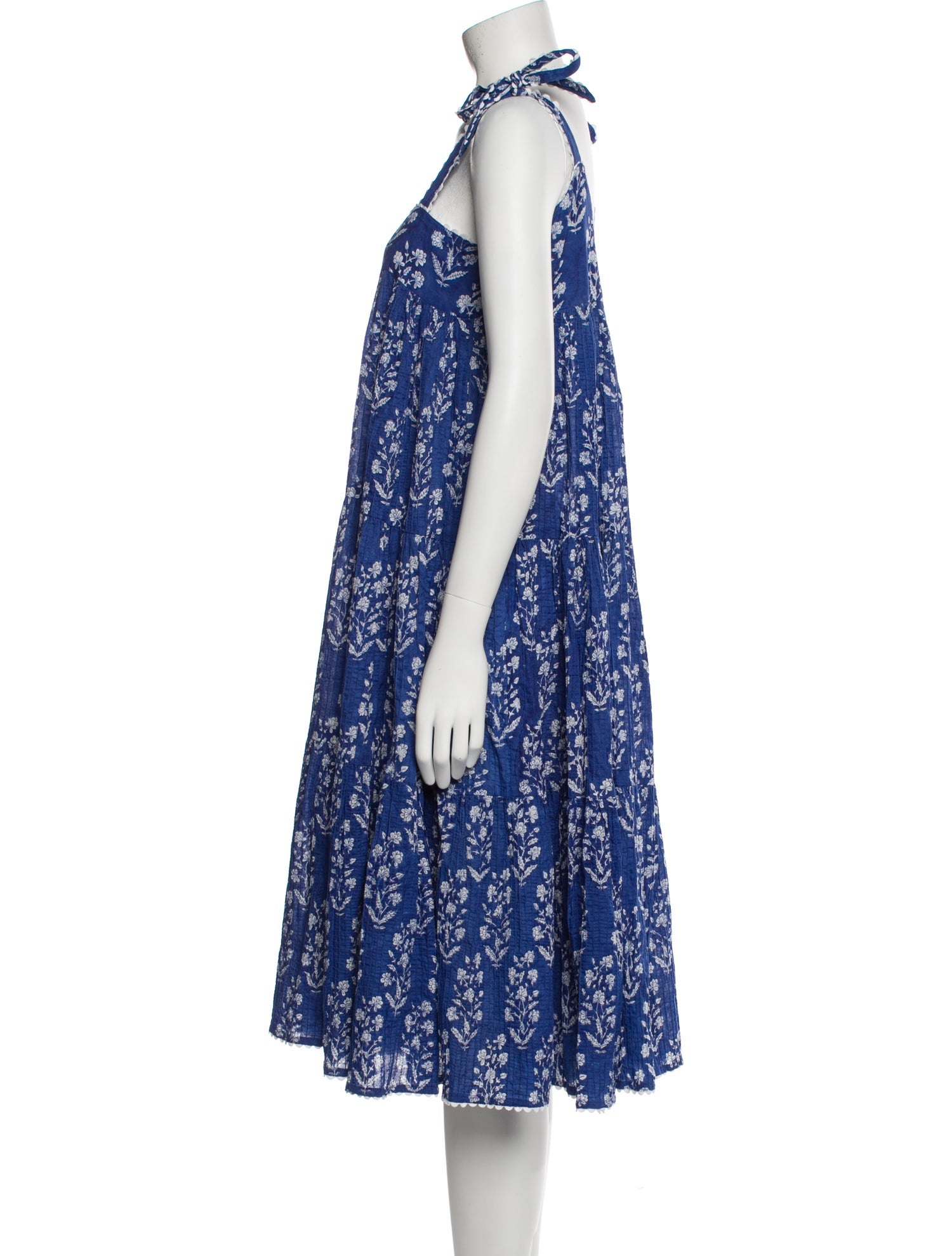 Juliet Dunn Floral Print Midi Length Dress