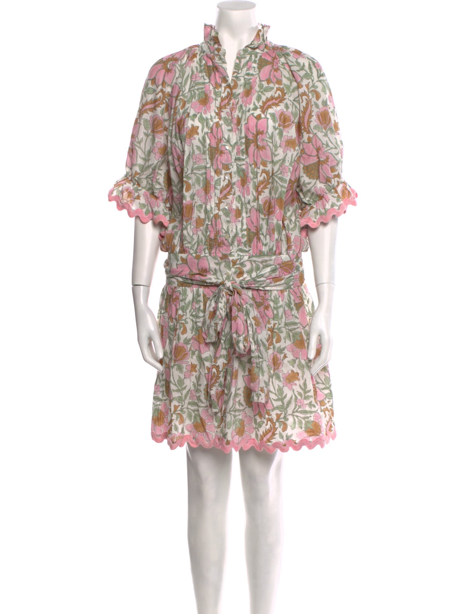 Juliet Dunn Floral Print Mini Dress
