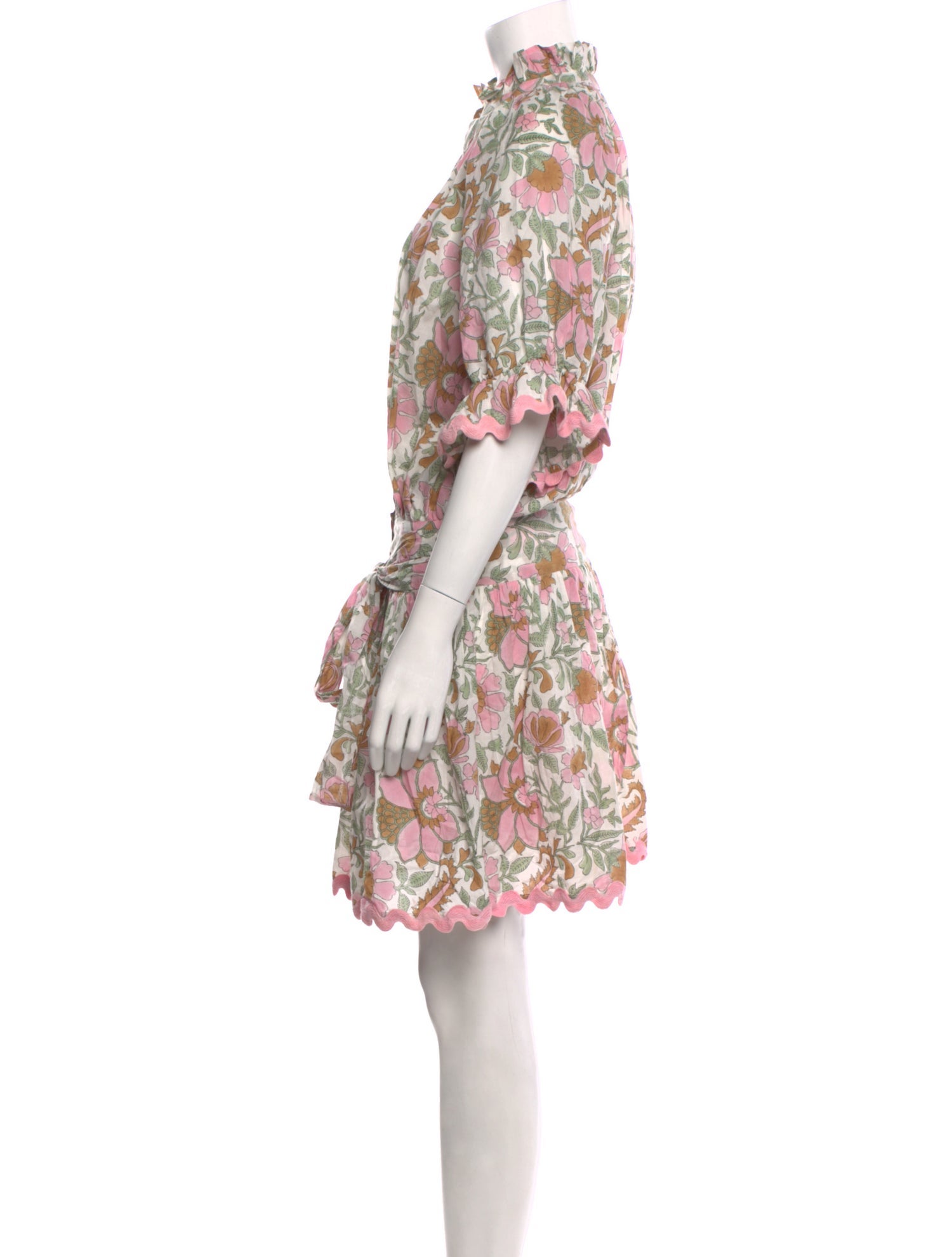 Juliet Dunn Floral Print Mini Dress