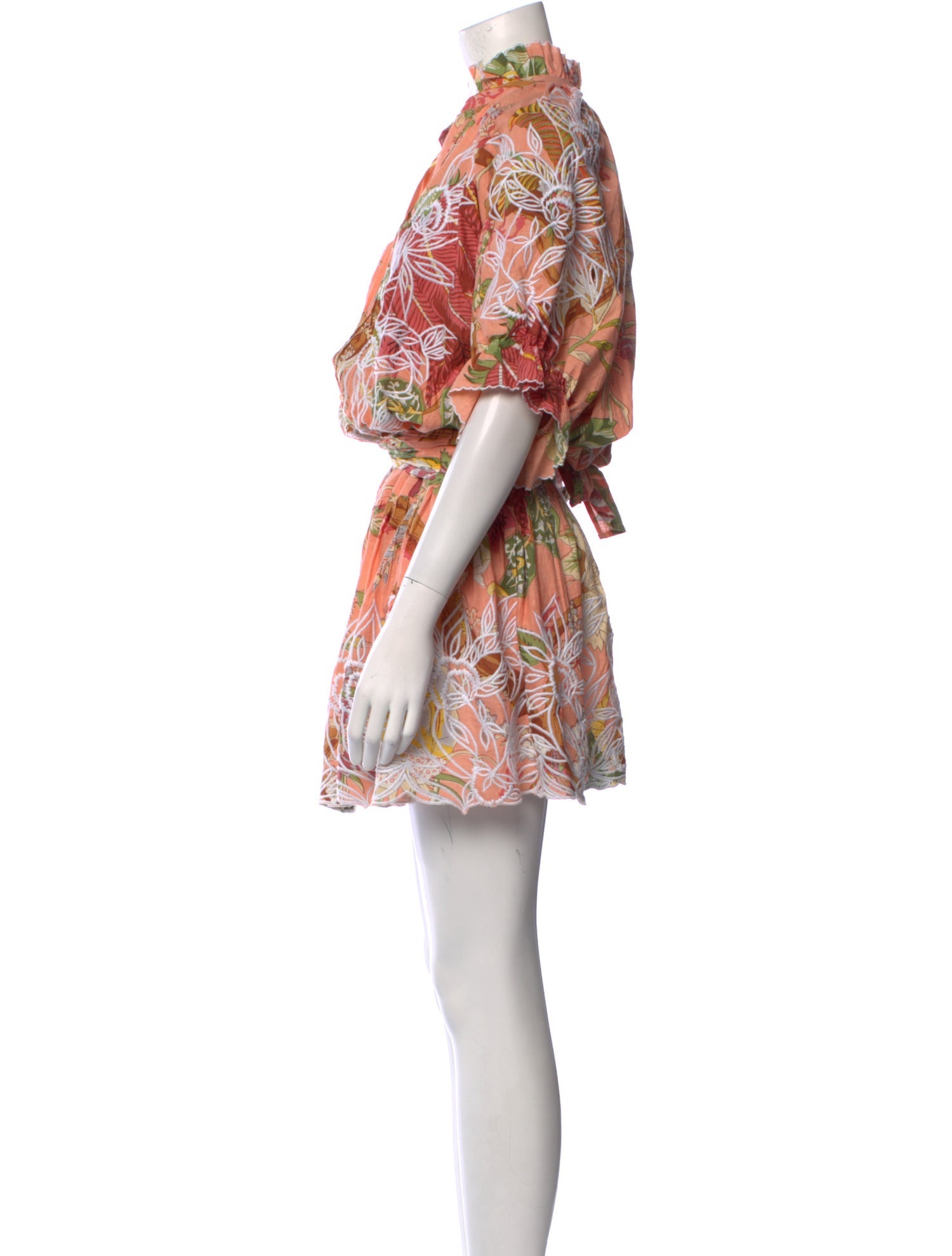 Juliet Dunn Floral Print Knee-Length Dress