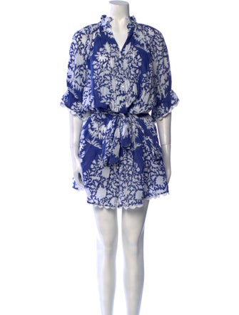 Juliet Dunn Floral Print Knee-Length Dress