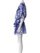 Juliet Dunn Floral Print Knee-Length Dress