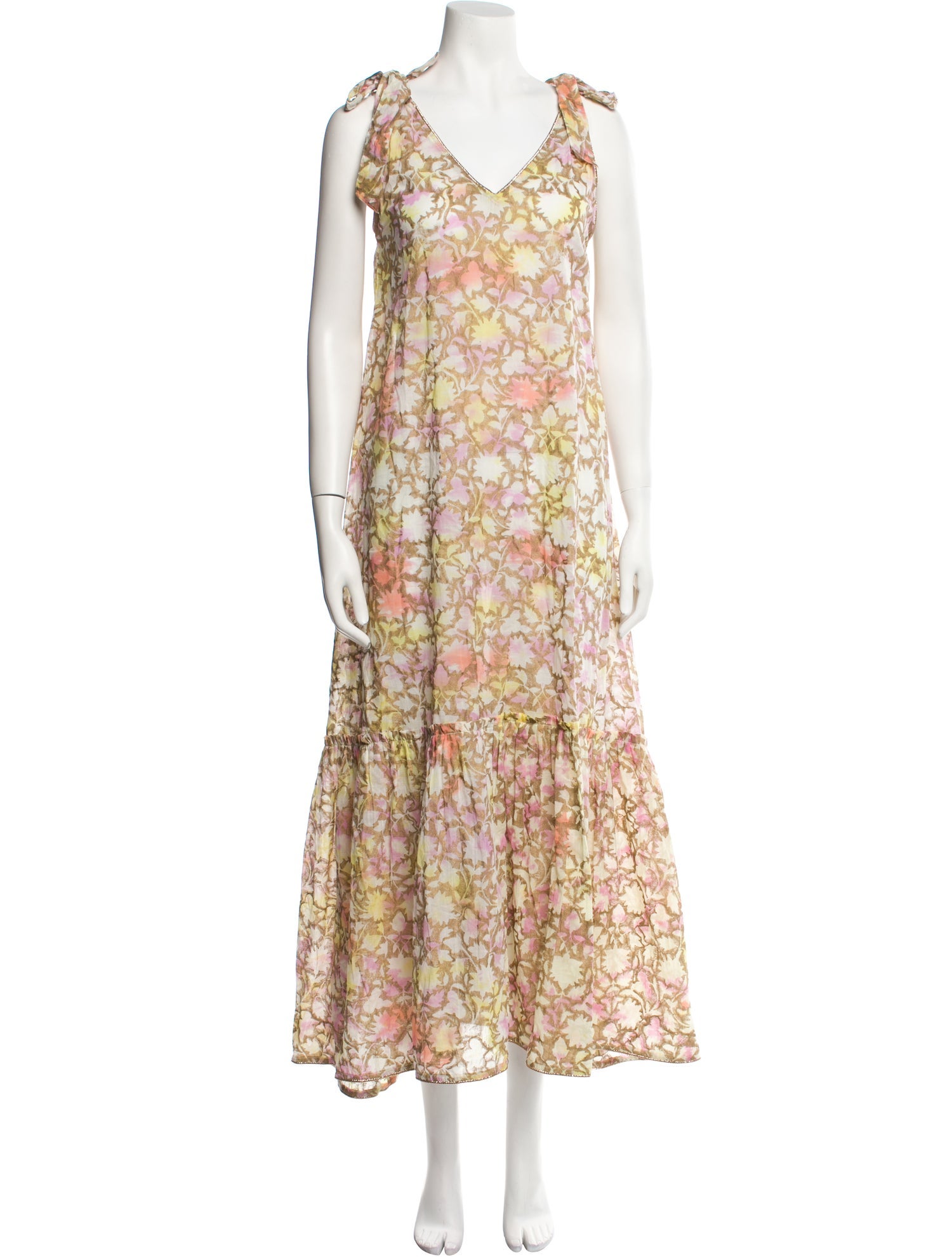 Juliet Dunn Floral Print Long Dress