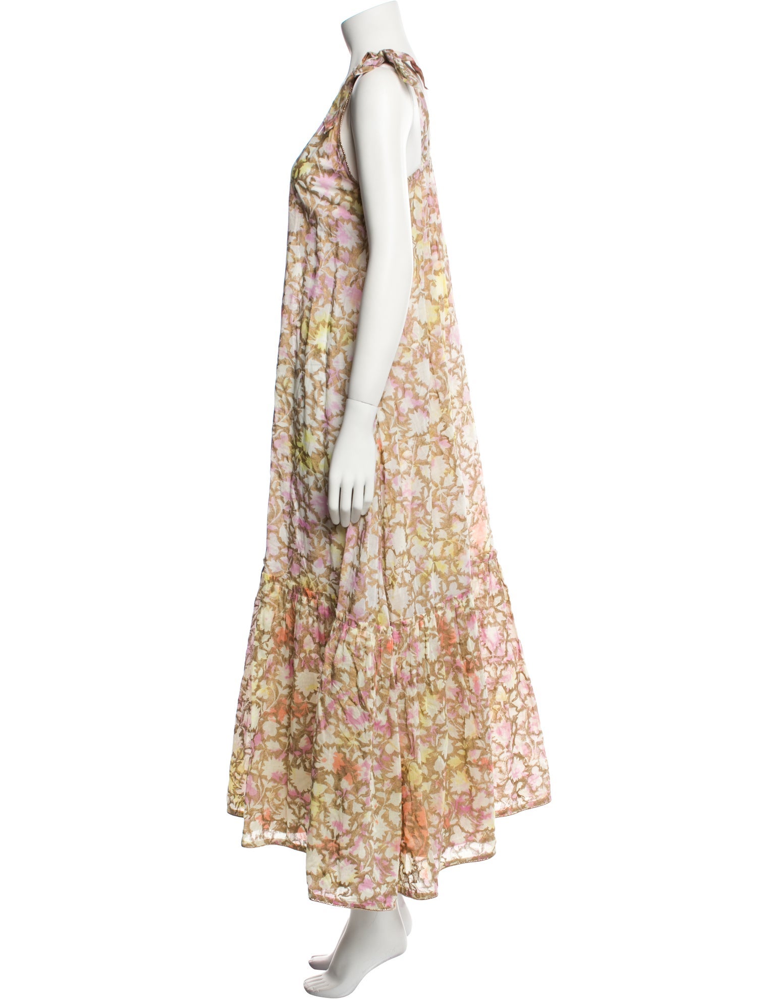 Juliet Dunn Floral Print Long Dress