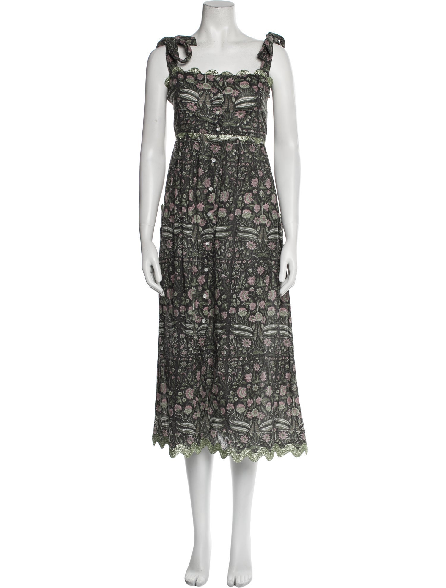 Juliet Dunn Floral Print Long Dress