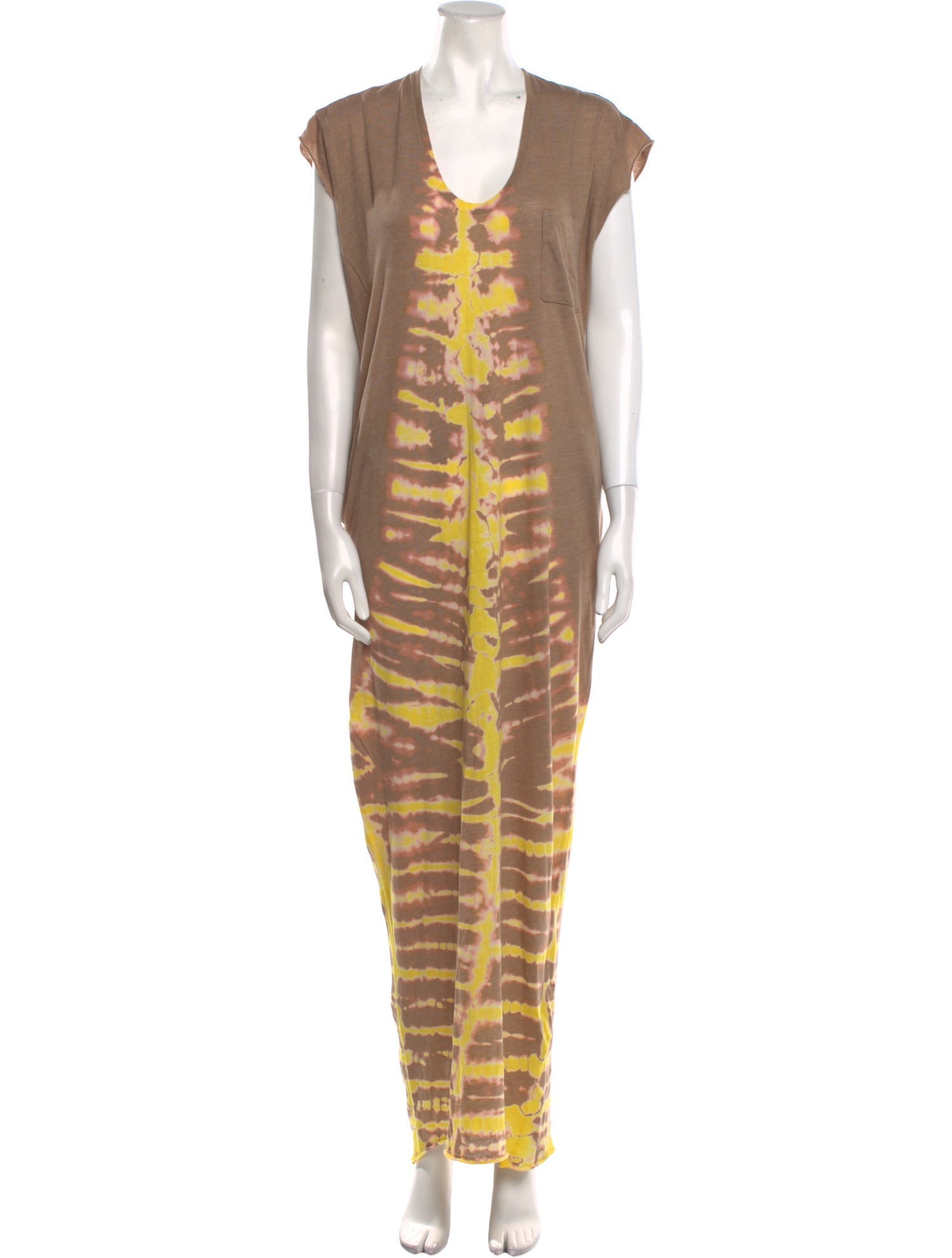 Juliet Dunn Tie-Dye Print Long Dress