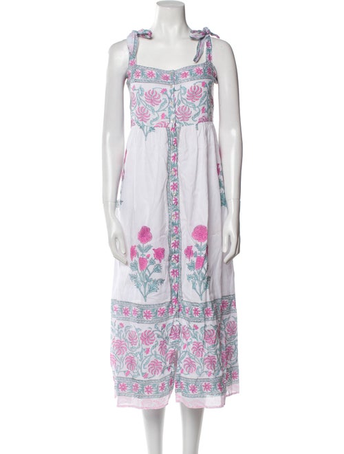Juliet Dunn Floral Print Midi Length Dress