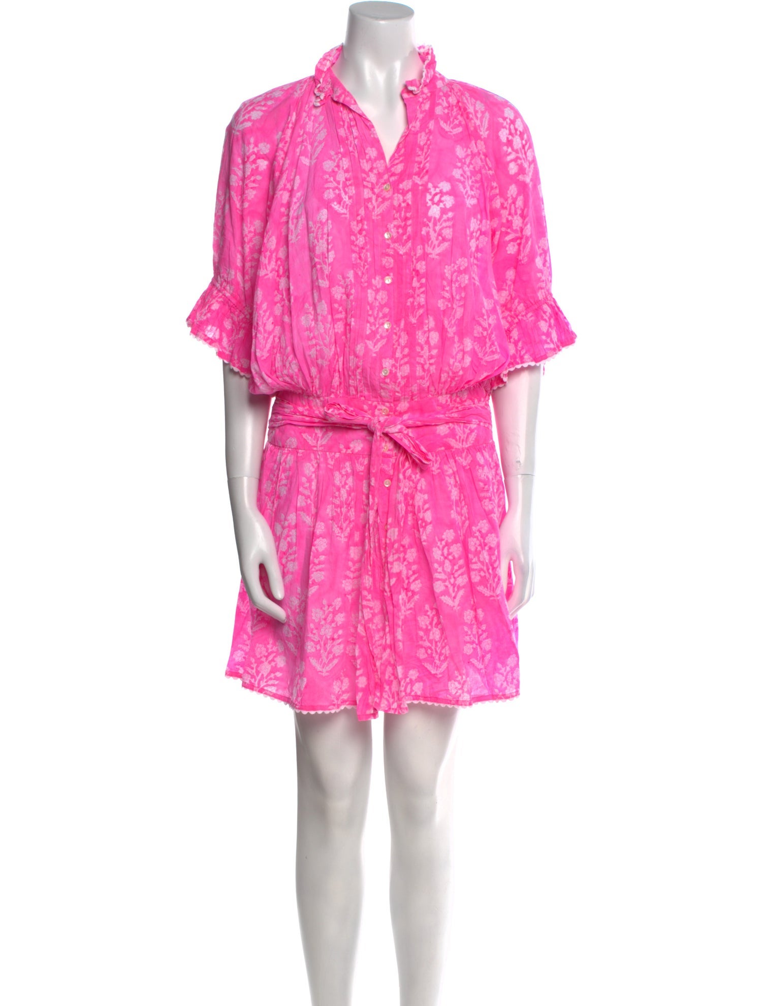 Juliet Dunn Floral Print Mini Dress