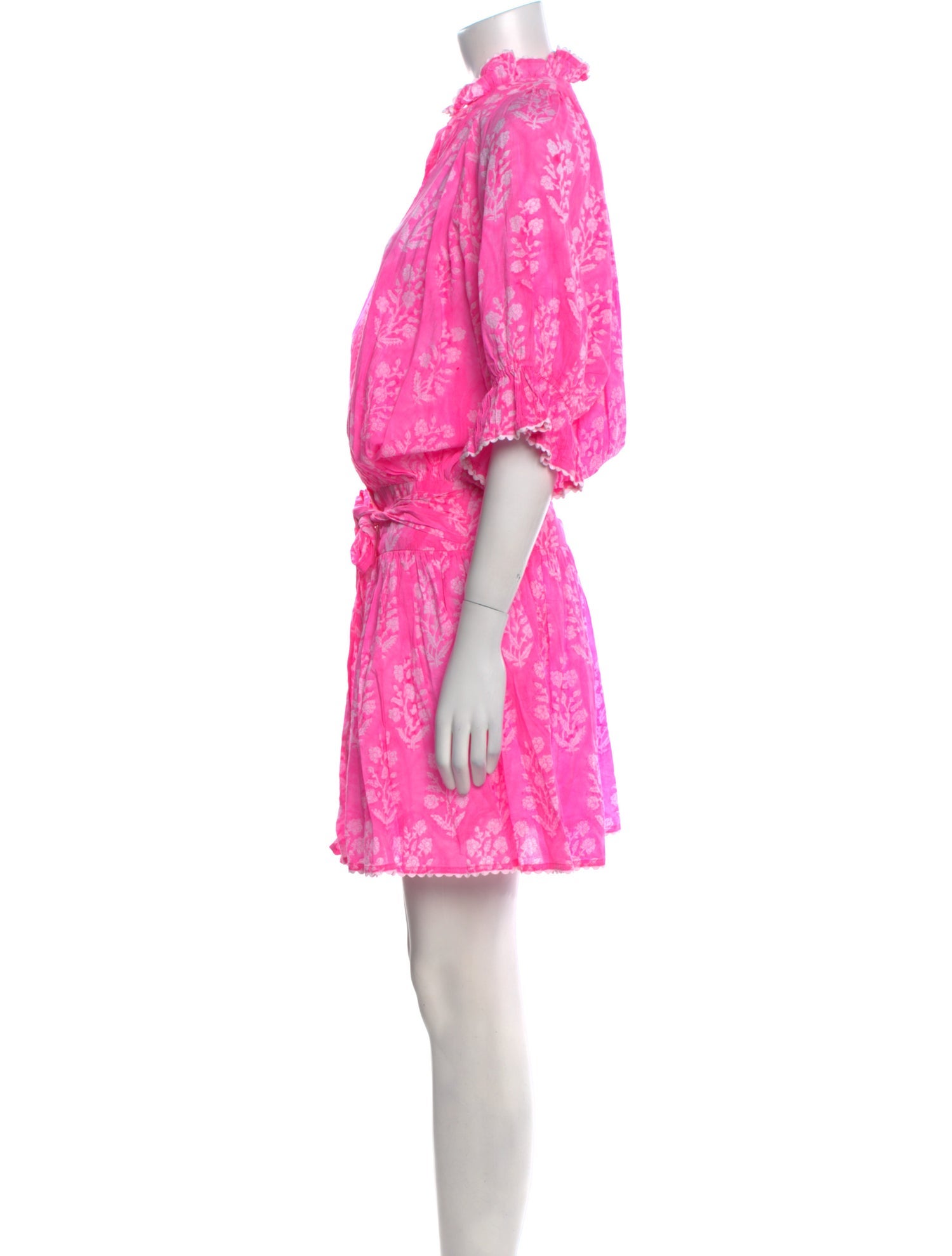 Juliet Dunn Floral Print Mini Dress