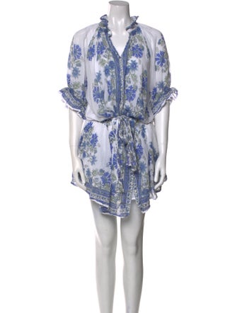 Juliet Dunn Floral Print Mini Dress