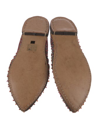 Juliet Dunn Floral Print Sequin Embellishments Mules