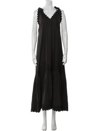 Juliet Dunn V-Neck Long Dress