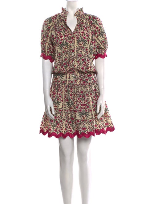 Juliet Dunn Floral Print Knee-Length Dress