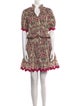 Juliet Dunn Floral Print Knee-Length Dress