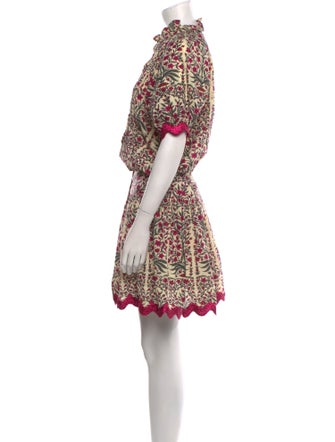 Juliet Dunn Floral Print Knee-Length Dress