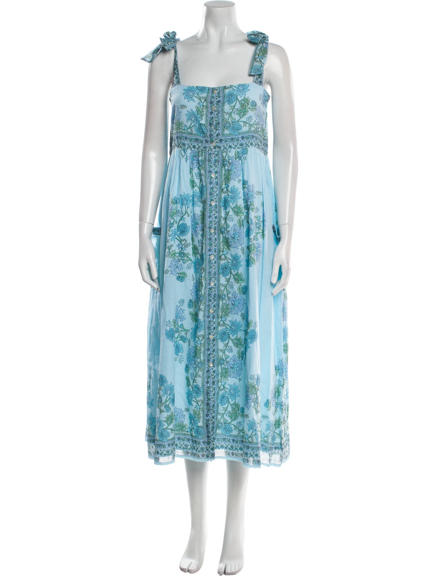 Juliet Dunn Floral Print Midi Length Dress