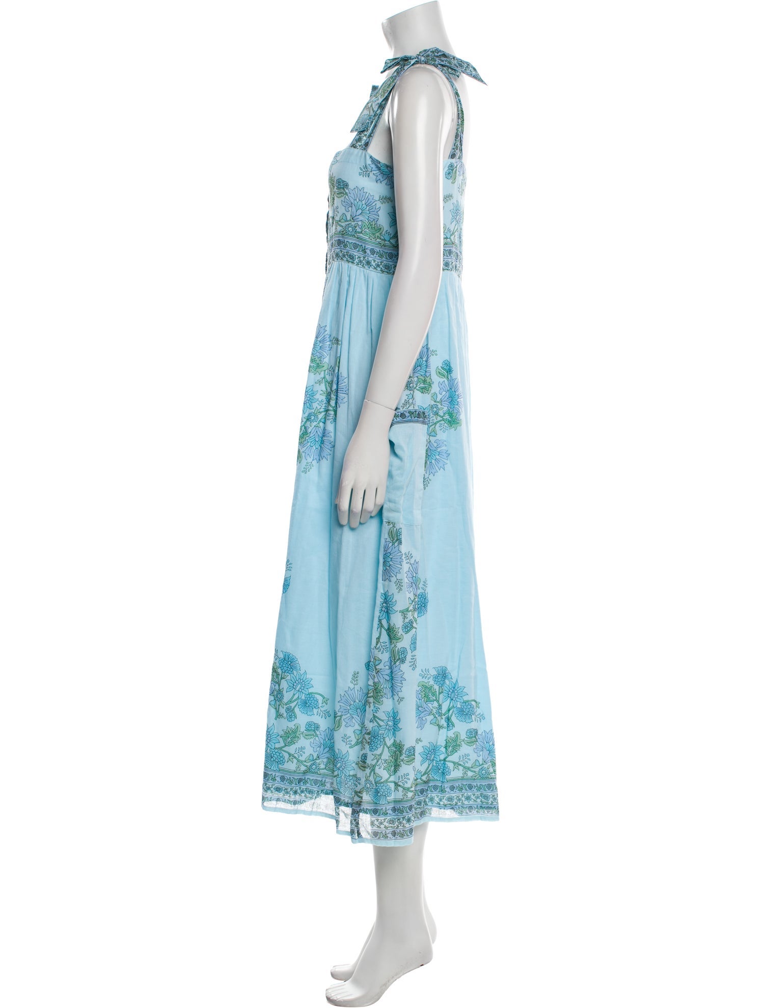 Juliet Dunn Floral Print Midi Length Dress