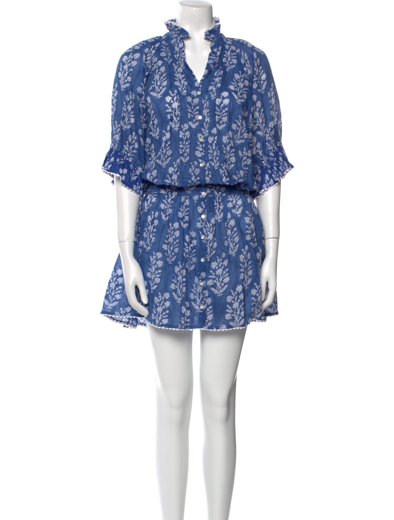 Juliet Dunn Floral Print Mini Dress