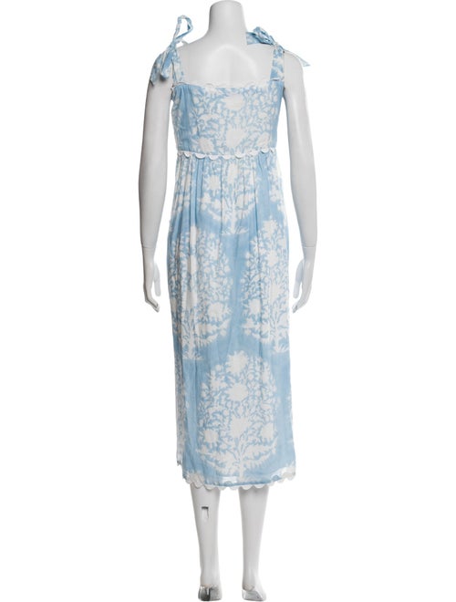 Juliet Dunn Floral Print Midi Length Dress