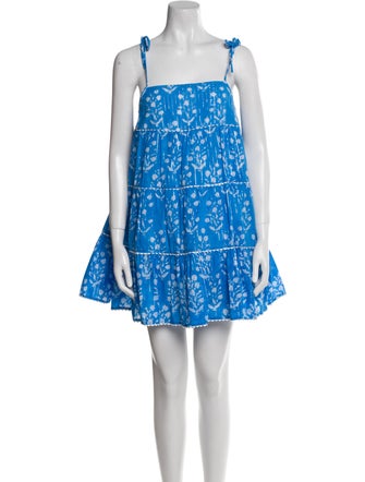 Juliet Dunn Floral Print Mini Dress