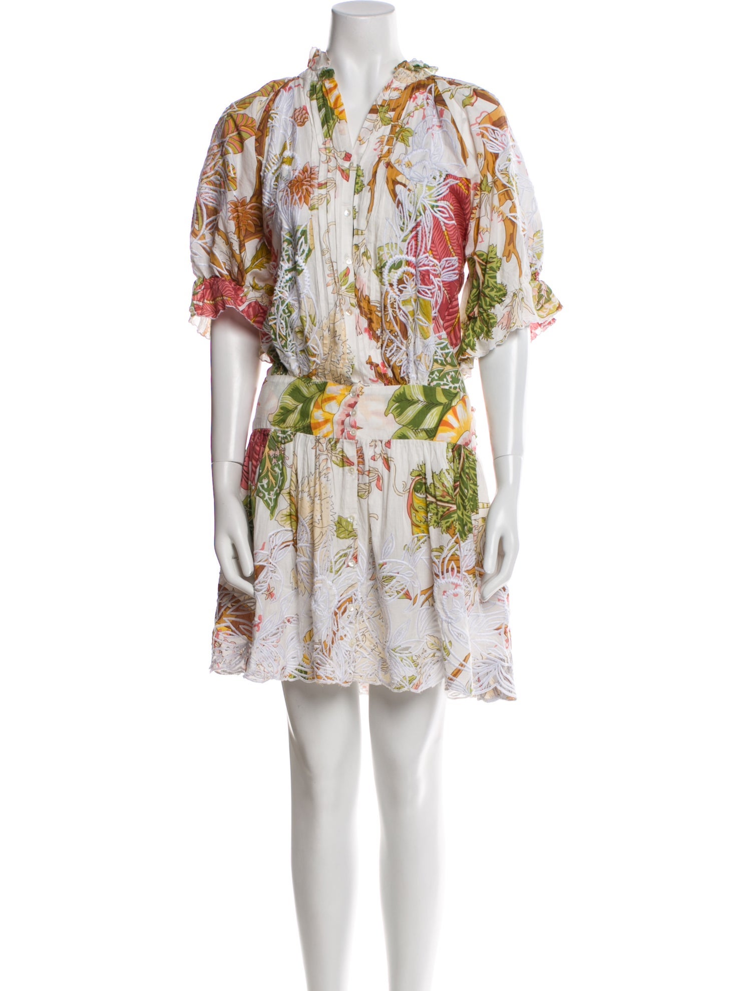 Juliet Dunn Floral Print Mini Dress