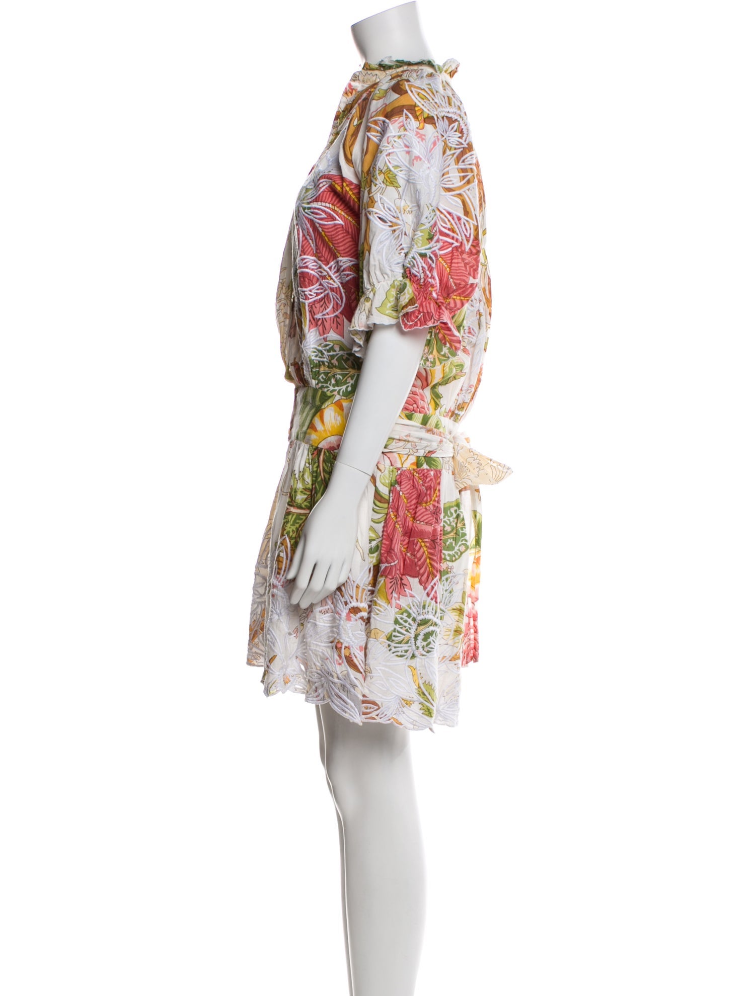 Juliet Dunn Floral Print Mini Dress